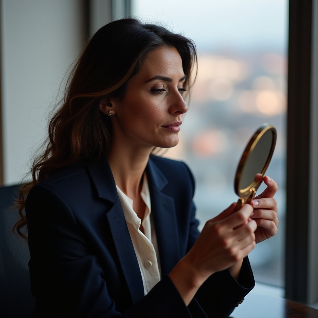 Femeie reflectând asupra valorii personale și deciziilor financiare